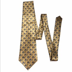 Palatina Men’s Silk Brown And Blue Patterned Tie